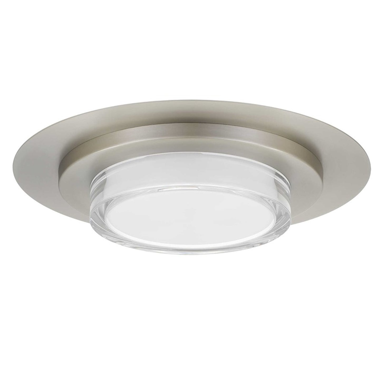 Alteck Plate 16in 1-Light LED Outdoor Flush Mount | Contemporary Brushed Stainless Steel and Acrylic | Covered Patio | Model AFM0013-3CCT-W-BSS