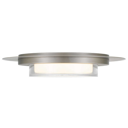 Alteck Plate 16in 1-Light LED Outdoor Flush Mount | Contemporary Brushed Stainless Steel and Acrylic | Covered Patio | Model AFM0013-3CCT-W-BSS