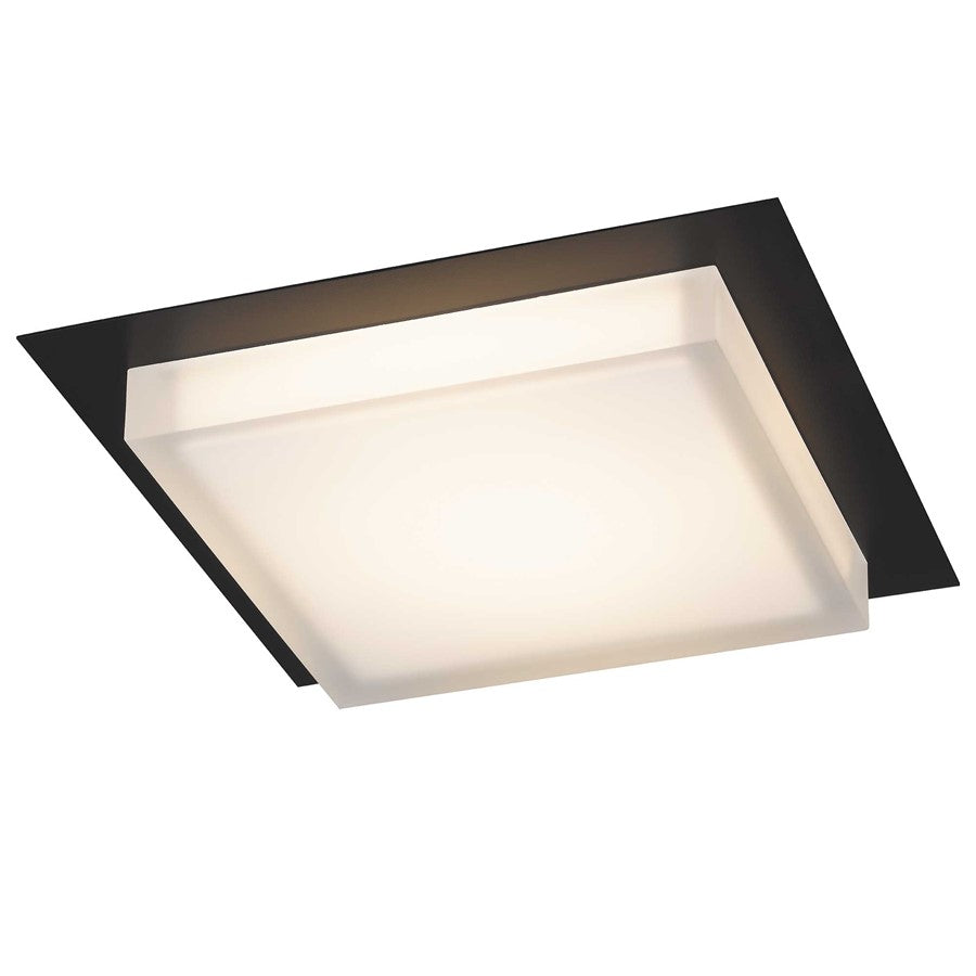 Alteck Foursquare 14" LED Outdoor Mount, Sand Black