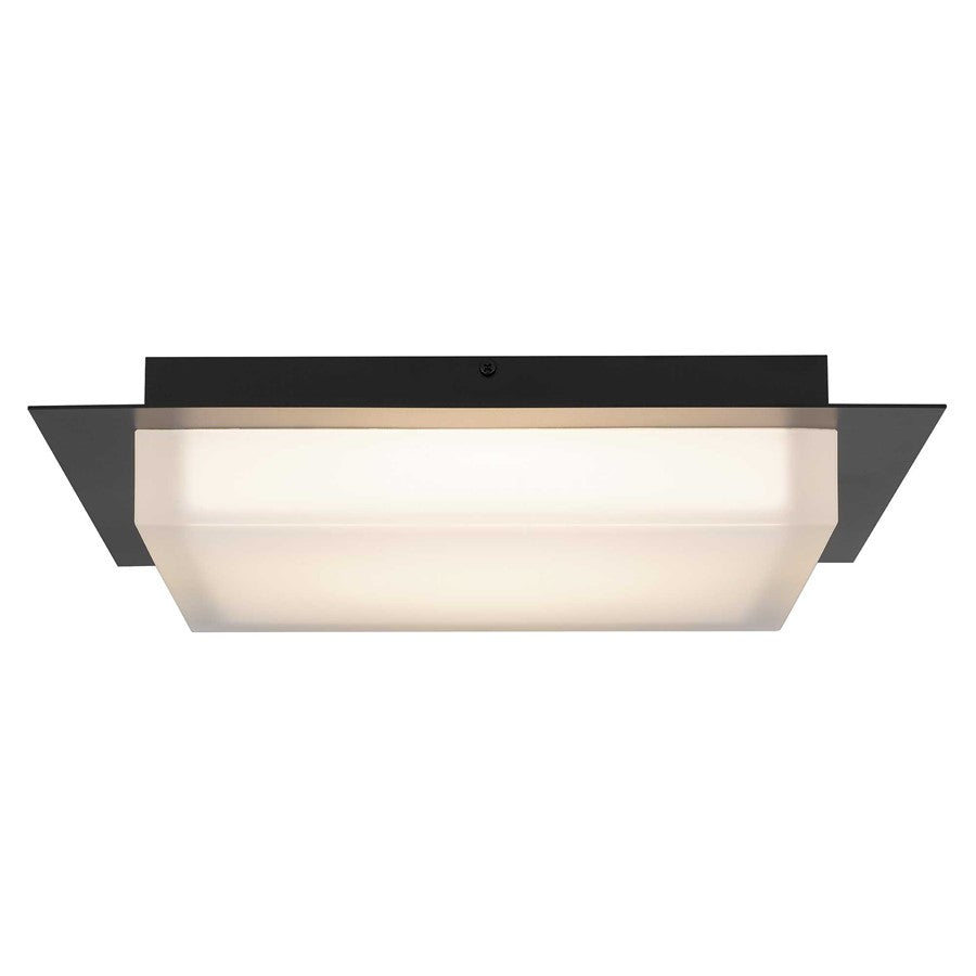Alteck Foursquare 14" LED Outdoor Mount, Sand Black