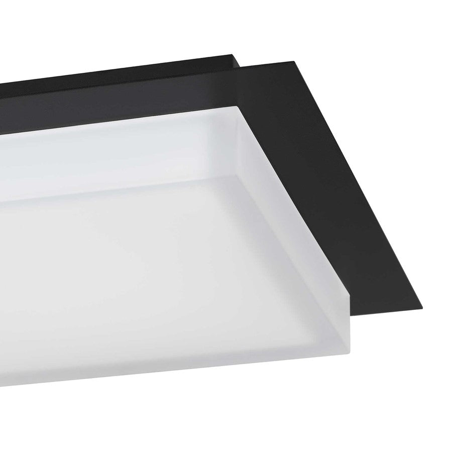 Alteck Foursquare 14" LED Outdoor Mount, Sand Black