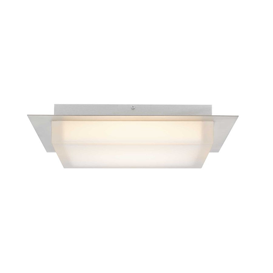Alteck Foursquare 14" LED Outdoor, Brushed Stainless Steel