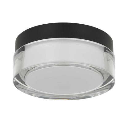 Alteck Sunspot 6in 1-Light Outdoor Flush Mount | Contemporary Sand Black Stainless Steel and Clear Acrylic | Porch | Model AFM0016-3CCT-W-BK