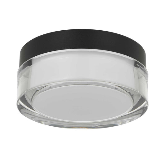 Alteck Sunspot 6in 1-Light Outdoor Flush Mount | Contemporary Sand Black Stainless Steel and Clear Acrylic | Porch | Model AFM0016-3CCT-W-BK