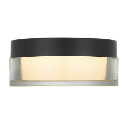 Alteck Sunspot 6in 1-Light Outdoor Flush Mount | Contemporary Sand Black Stainless Steel and Clear Acrylic | Porch | Model AFM0016-3CCT-W-BK