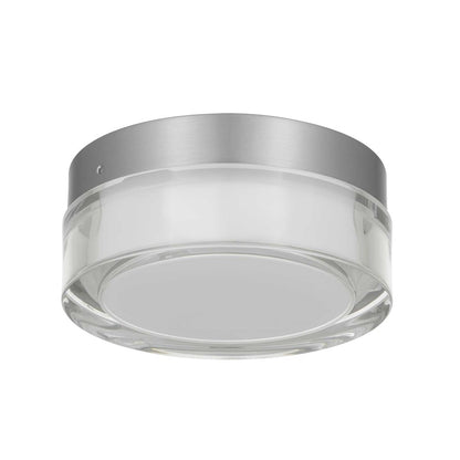 Alteck Sunspot 6in 1-Light Outdoor Flush Mount | Contemporary Brushed Stainless Steel and Clear Acrylic | Covered Patio | Model AFM0016-3CCT-W-BSS