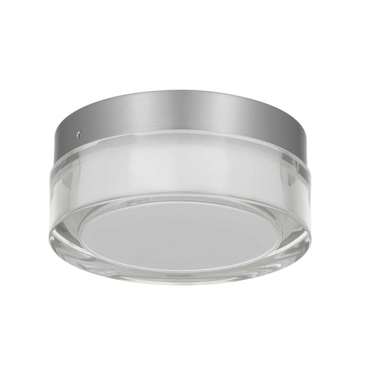 Alteck Sunspot 6in 1-Light Outdoor Flush Mount | Contemporary Brushed Stainless Steel and Clear Acrylic | Covered Patio | Model AFM0016-3CCT-W-BSS
