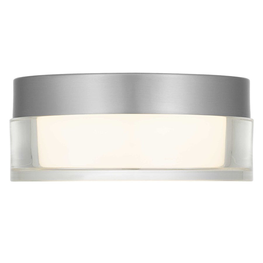 Alteck Sunspot 6in 1-Light Outdoor Flush Mount | Contemporary Brushed Stainless Steel and Clear Acrylic | Covered Patio | Model AFM0016-3CCT-W-BSS