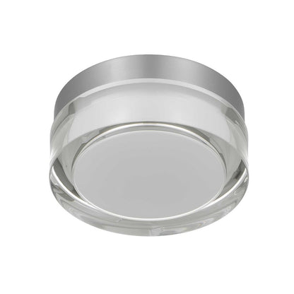Alteck Sunspot 6in 1-Light Outdoor Flush Mount | Contemporary Brushed Stainless Steel and Clear Acrylic | Covered Patio | Model AFM0016-3CCT-W-BSS