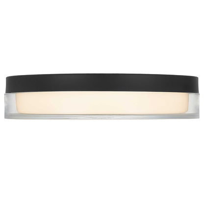 Alteck Sunspot 12in 1-Light Outdoor Flush Mount | Minimalist Sand Black and Frosted Acrylic | Hallway & Covered Patio | Model AFM0018-3CCT-W-BK