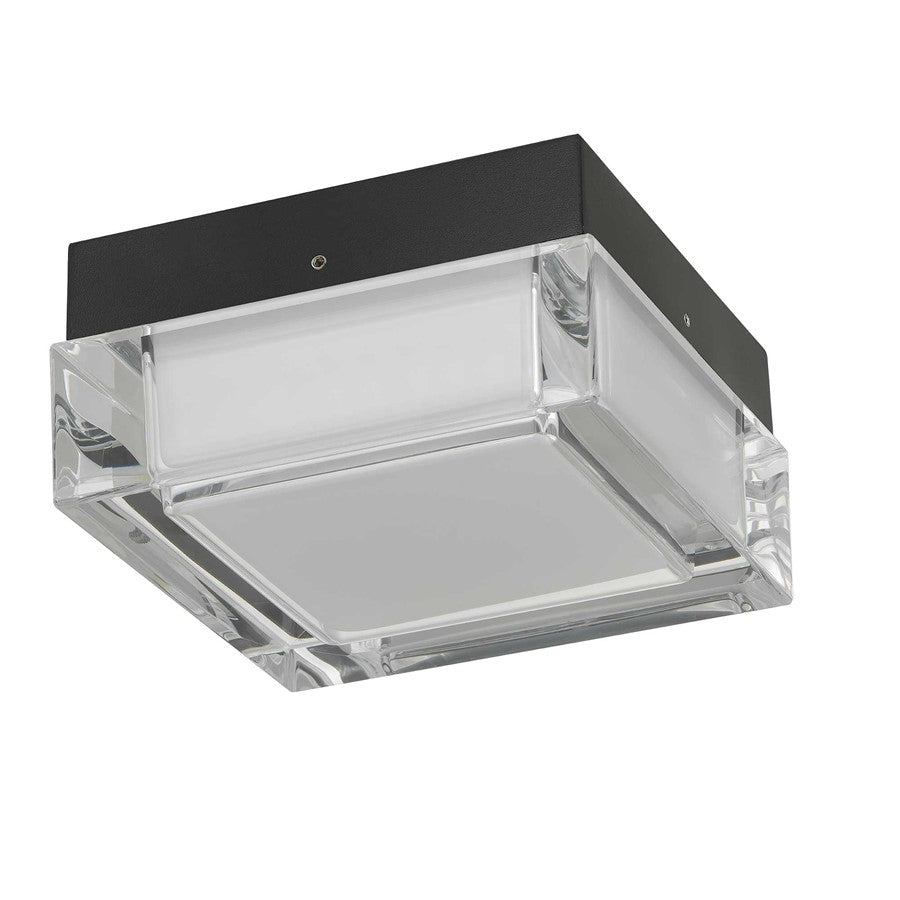 Alteck Box 5" LED Outdoor Flush Mount, Blk, Sand Black - AFM0019-3CCT-W-BK