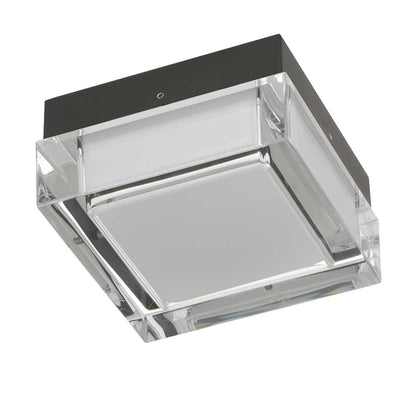 Alteck Box 5" LED Outdoor Flush Mount, Blk, Sand Black