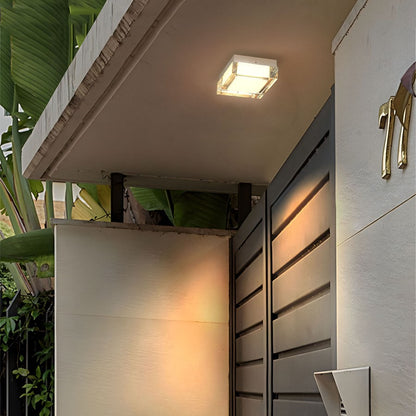 Alteck Box 5" LED Outdoor Flush, Brushed Stainless Steel