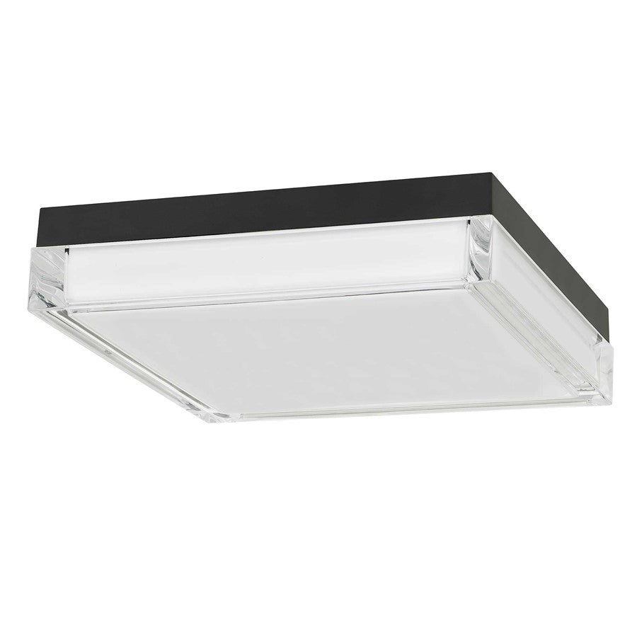 Alteck Box 11" LED Outdoor Flush Mount, Sand Black - AFM0021-3CCT-W-BK