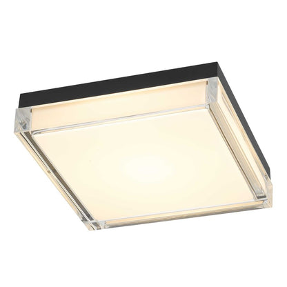 Alteck Box 11" LED Outdoor Flush Mount, Sand Black