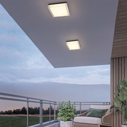 Alteck Box 11" LED Outdoor Flush Mount, Sand Black