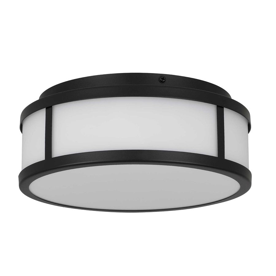 Alteck Panel Rnd 10" LED Outdoor Mount, Black/Etched, Black - AFM0022-3CCT-W-BK