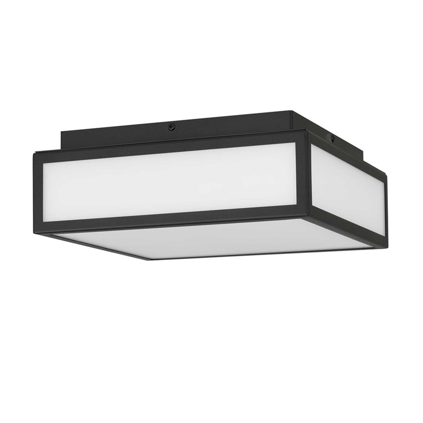 Alteck Panel Square 10in 1-Light LED Outdoor Flush Mount | Contemporary Sand Black Stainless Steel | Entryway & Patio | Model AFM0024-3CCT-W-BK