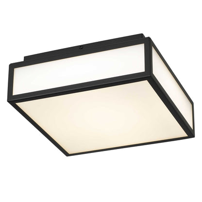 Alteck Panel Square 10in 1-Light LED Outdoor Flush Mount | Contemporary Sand Black Stainless Steel | Entryway & Patio | Model AFM0024-3CCT-W-BK