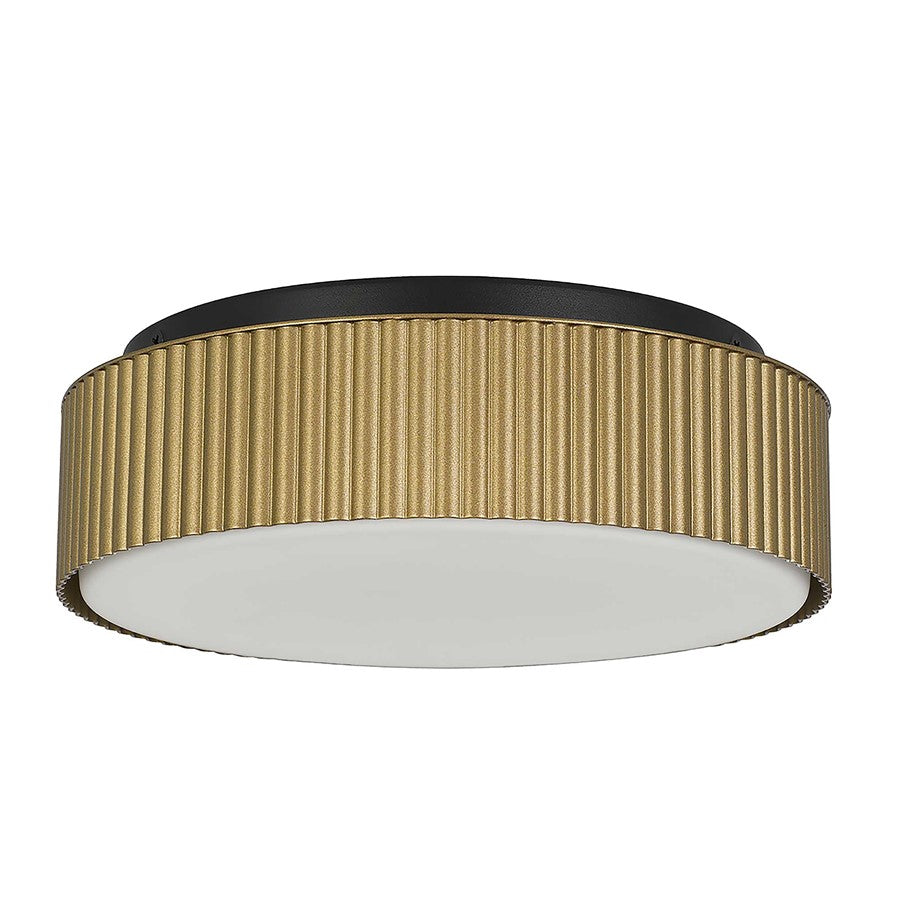 Alteck Channel 9in 1-Light Outdoor Flush Mount | Art Deco Sand Black and Etched White Opal Glass | Hallway & Covered | Model AFM0064-5CCT-W-BK-PB