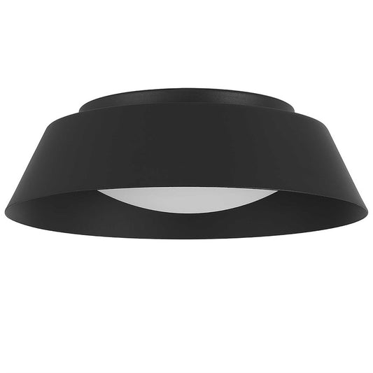 Alteck Pez 11in LED Outdoor Flush Mount | Contemporary Sand Black and Etched White Opal Glass | Porch & Patio | Model AFM0066-5CCT-W-BK