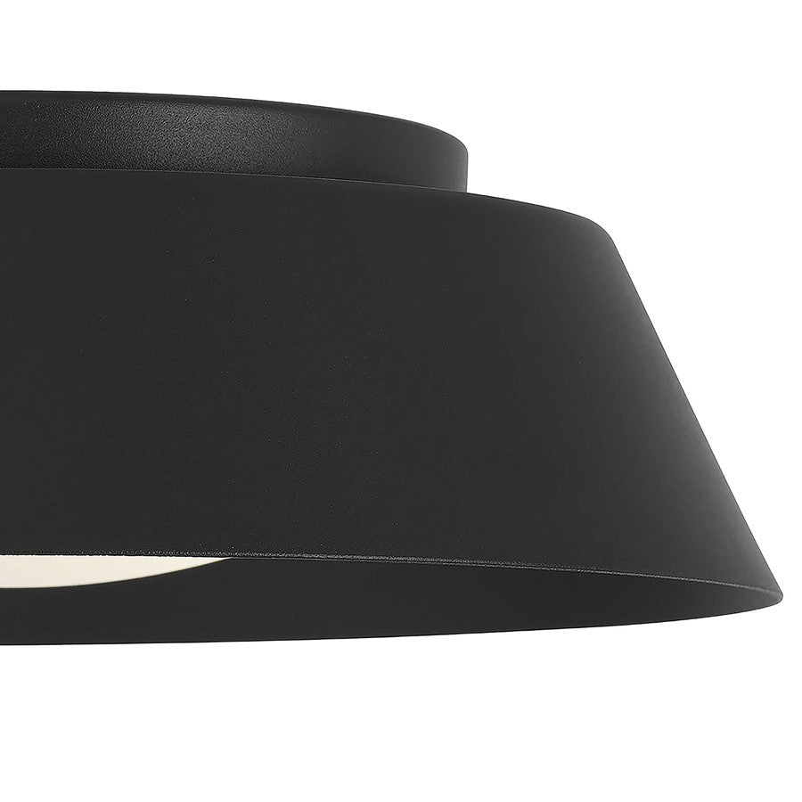 Alteck Pez 11" LED Outdoor Flush, Black /Etched, Sand Black