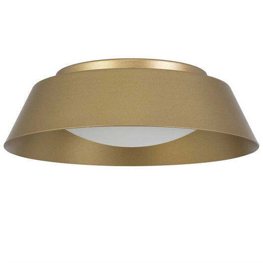 Alteck Pez 11in 1-Light Outdoor Flush Mount | Contemporary Painted Brass and Etched White Opal Glass | Entryway & Covered | Model AFM0066-5CCT-W-PB
