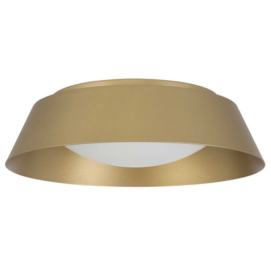 Alteck Pez 15in 1-Light Outdoor Flush Mount | Contemporary Painted Brass and White Opal Glass | Covered Patio & Entryway | Model AFM0067-5CCT-W-PB