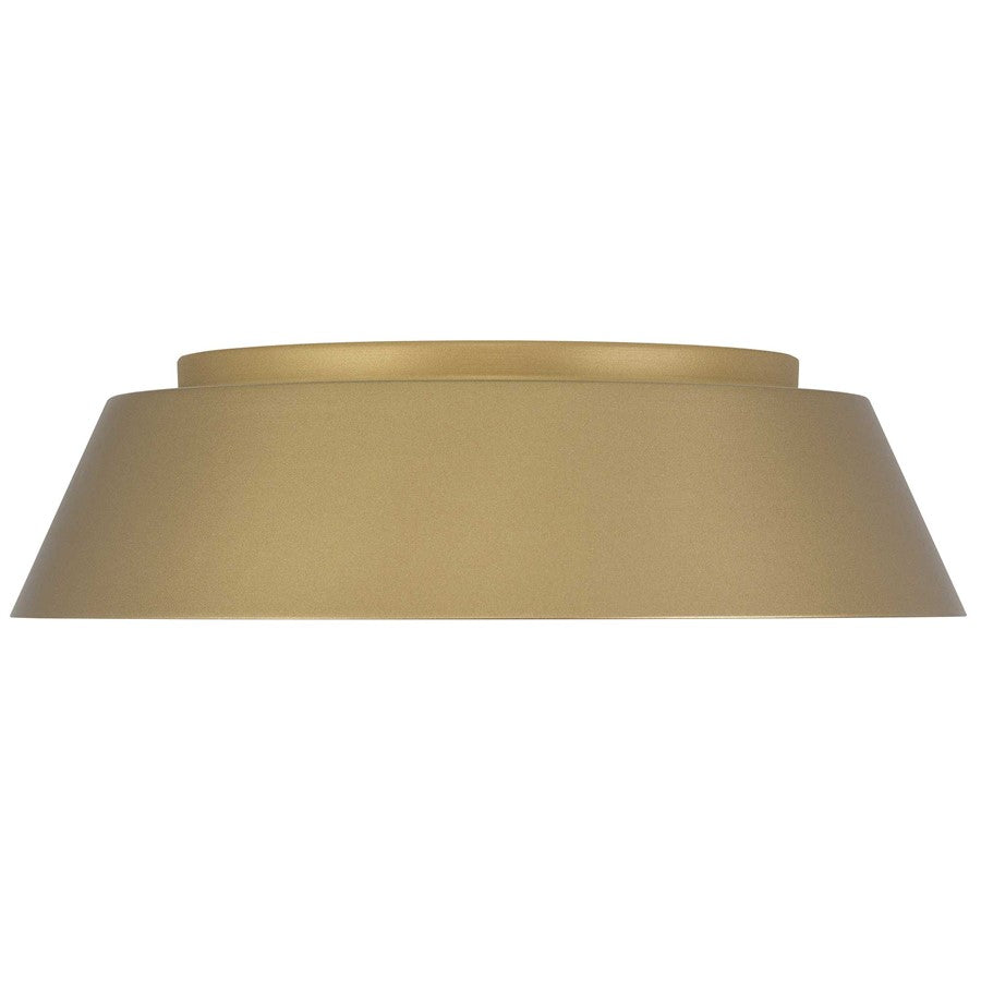 Alteck Pez 15in 1-Light Outdoor Flush Mount | Contemporary Painted Brass and White Opal Glass | Covered Patio & Entryway | Model AFM0067-5CCT-W-PB