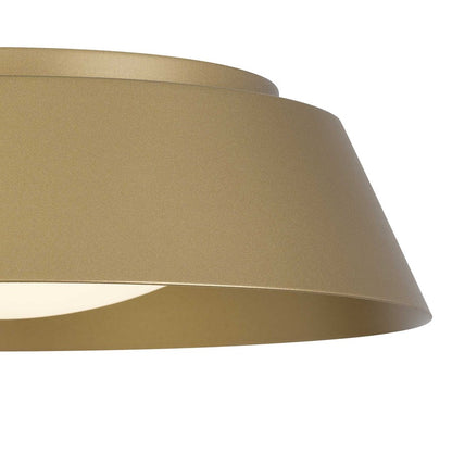 Alteck Pez 15in 1-Light Outdoor Flush Mount | Contemporary Painted Brass and White Opal Glass | Covered Patio & Entryway | Model AFM0067-5CCT-W-PB