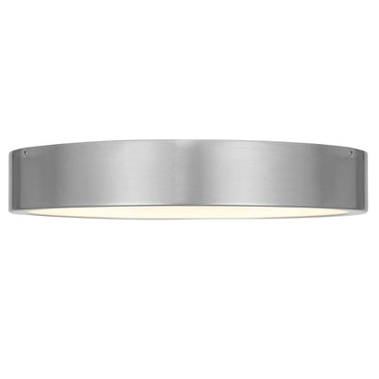 Alteck Stellar 11in 1-Light Outdoor Flush Mount | Contemporary Brushed Aluminum and Etched White Acrylic | Covered Patio | Model AFM0068-5CCT-W-BA