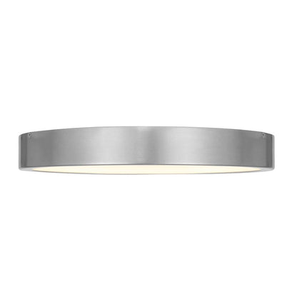 Alteck Stellar 14in 1-Light LED Outdoor Flush Mount | Contemporary Brushed Aluminum and Etched White Acrylic | Entryway | Model AFM0069-5CCT-W-BA