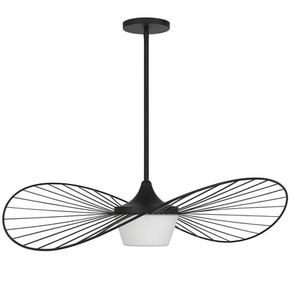 Alteck New Wave 34" Outdoor Pend, Black/White, Sand Black - AP0070-5CCT-W-BK