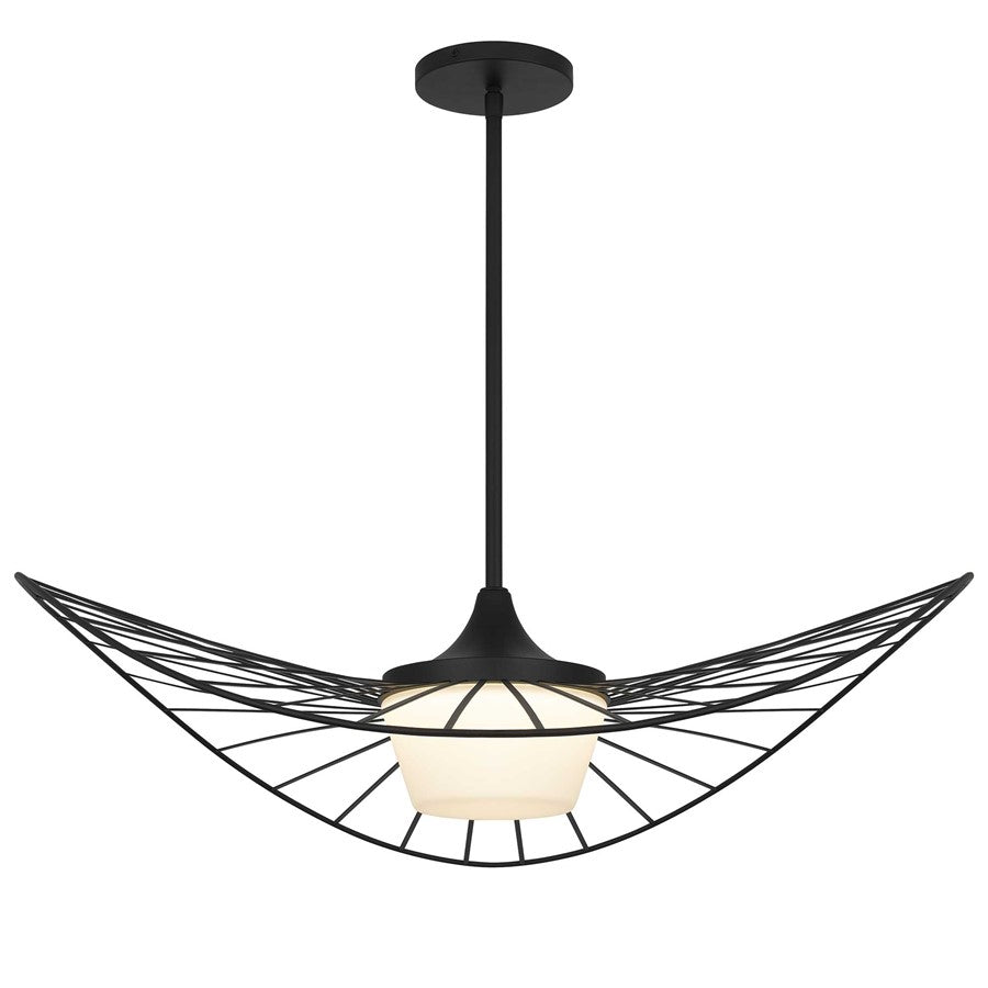 Alteck New Wave 34" Outdoor Pend, Black/White, Sand Black