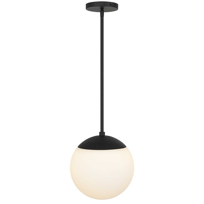 Alteck Rondure 10" Outdoor Pend, Black/White, Sand Black