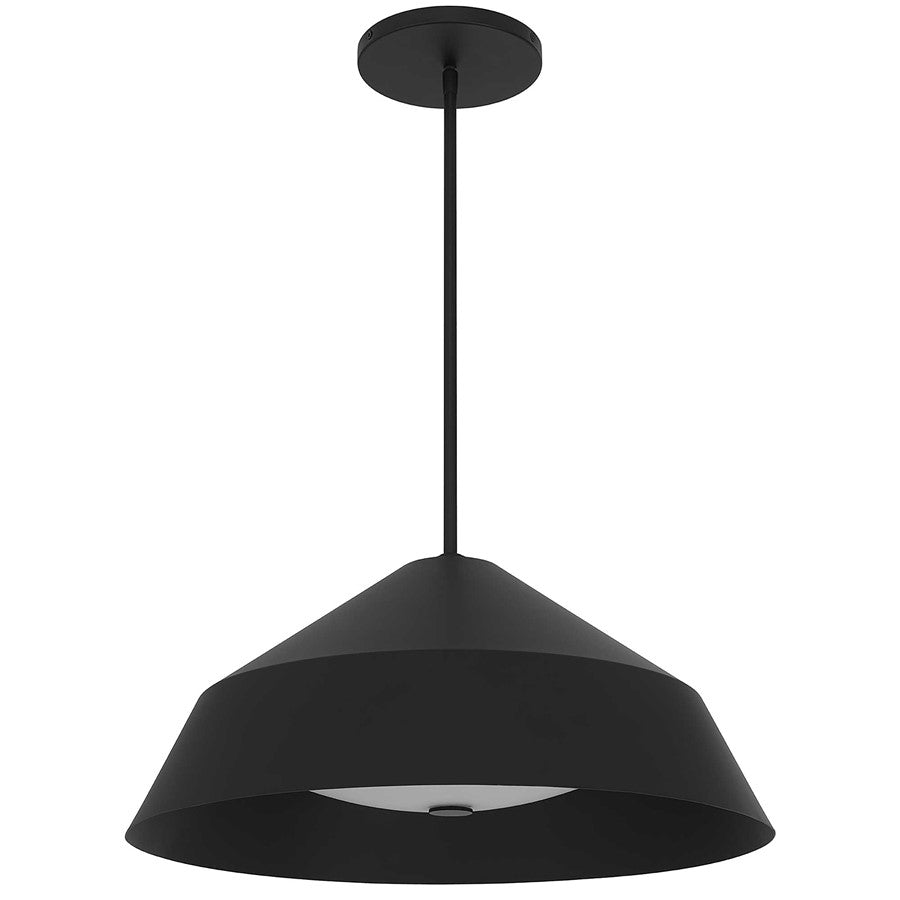 Alteck Nin 22" Outdoor Pend, Black/Etched White, Sand Black - AP0076-5CCT-W-BK