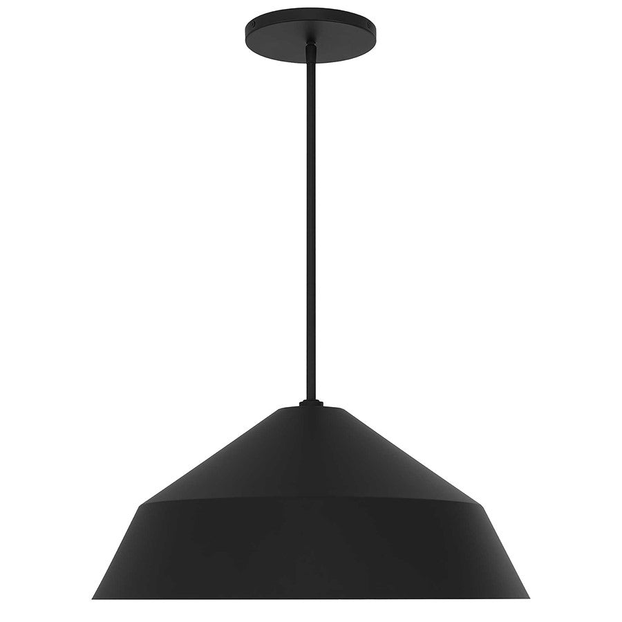 Alteck Nin 22" Outdoor Pend, Black/Etched White, Sand Black