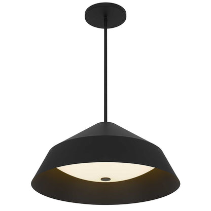 Alteck Nin 22" Outdoor Pend, Black/Etched White, Sand Black