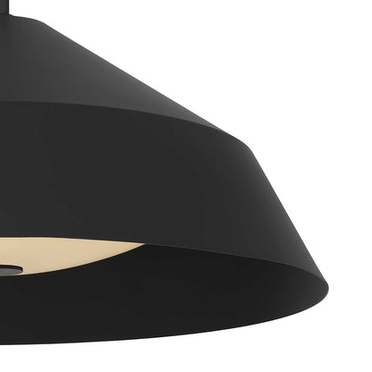 Alteck Nin 22" Outdoor Pend, Black/Etched White, Sand Black