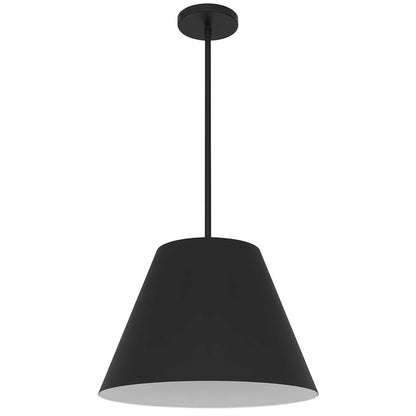 Alteck Jaz 16in LED Outdoor Pendant | Contemporary Sand Black Aluminum and Etched White Glass | Covered Patio & Entryway | Model AP0077-5CCT-W-BK