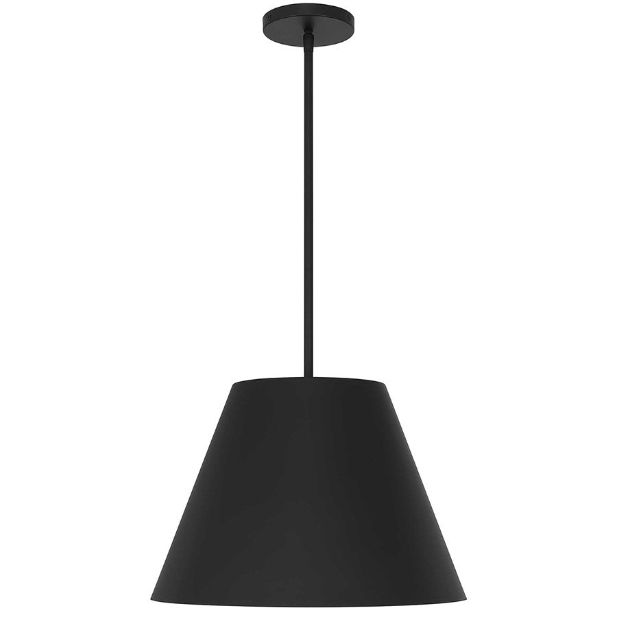 Alteck Jaz 16in LED Outdoor Pendant | Contemporary Sand Black Aluminum and Etched White Glass | Covered Patio & Entryway | Model AP0077-5CCT-W-BK
