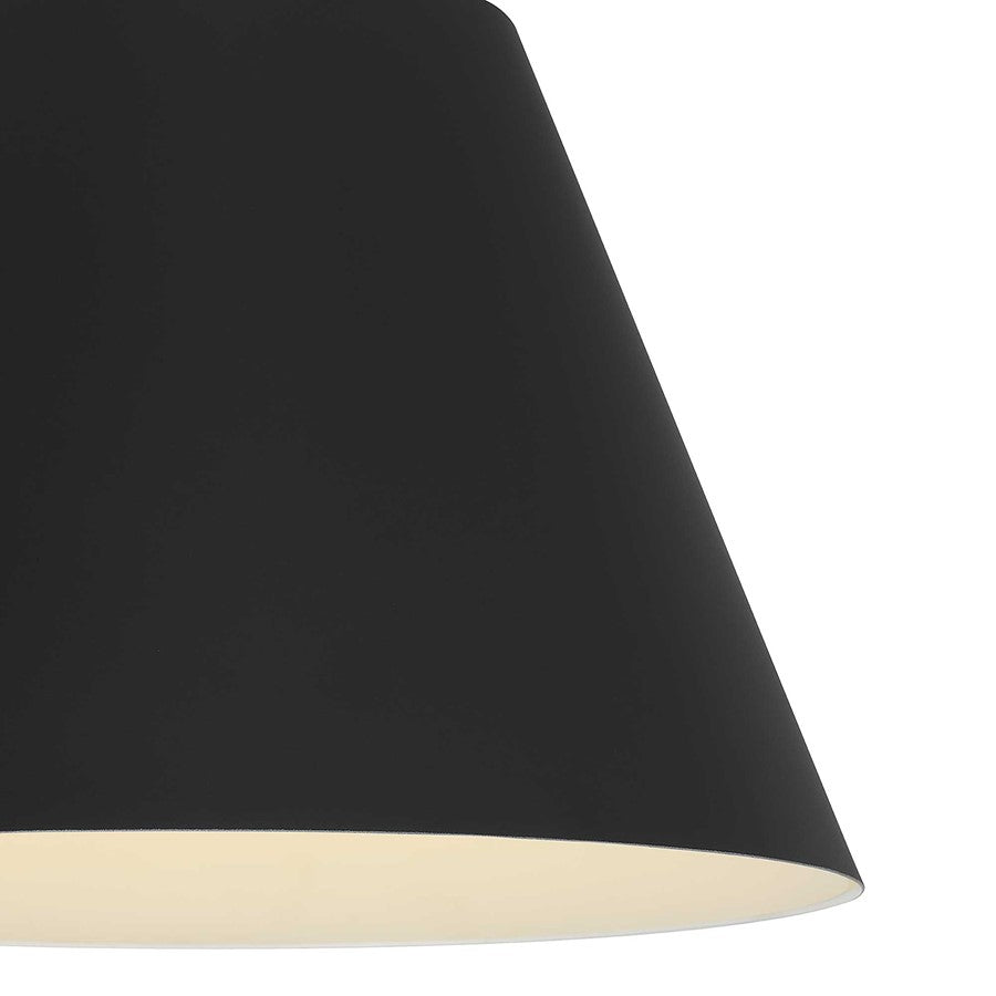 Alteck Jaz 16in LED Outdoor Pendant | Contemporary Sand Black Aluminum and Etched White Glass | Covered Patio & Entryway | Model AP0077-5CCT-W-BK
