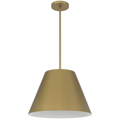 Alteck Jaz 16in 1-Light Outdoor Pendant | Contemporary Painted Brass Aluminum and Etched White Glass | Covered Patio | Model AP0077-5CCT-W-PB