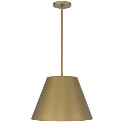 Alteck Jaz 16in 1-Light Outdoor Pendant | Contemporary Painted Brass Aluminum and Etched White Glass | Covered Patio | Model AP0077-5CCT-W-PB