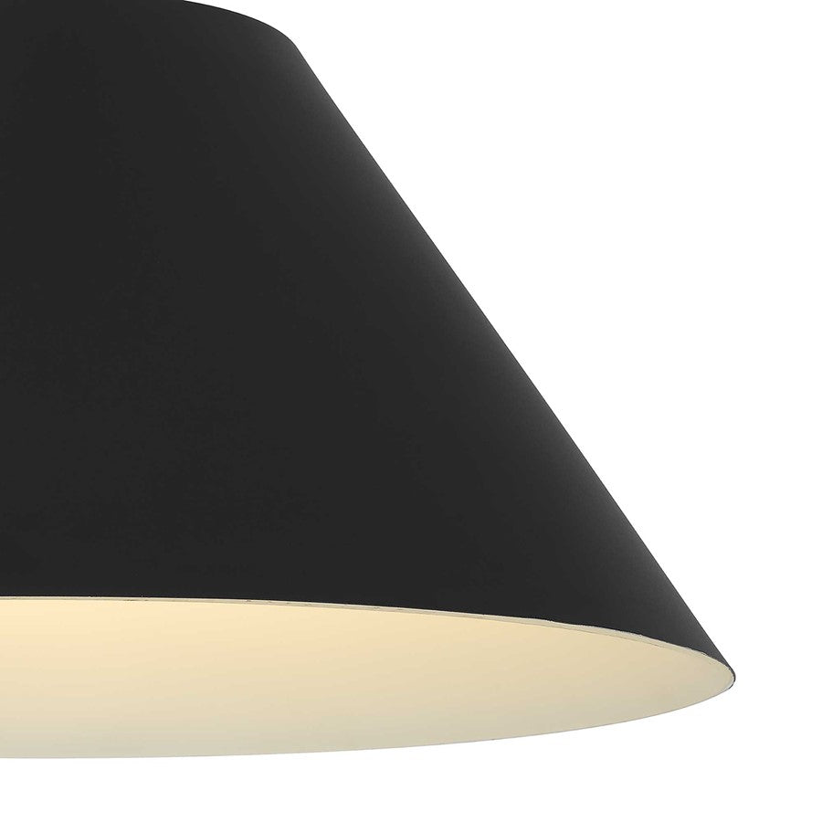 Alteck Jaz 22" Black Outdoor Pend, Black/White, Sand Black