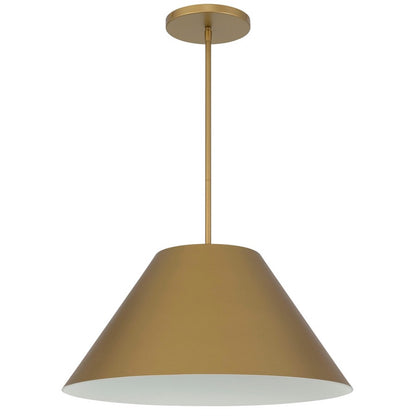 Alteck Jaz 21.88in 1-Light LED Outdoor Pendant | Contemporary Painted Brass Aluminum and Etched White Glass | Covered Patio | Model AP0078-5CCT-W-PB
