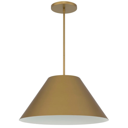 Alteck Jaz 21.88in 1-Light LED Outdoor Pendant | Contemporary Painted Brass Aluminum and Etched White Glass | Covered Patio | Model AP0078-5CCT-W-PB