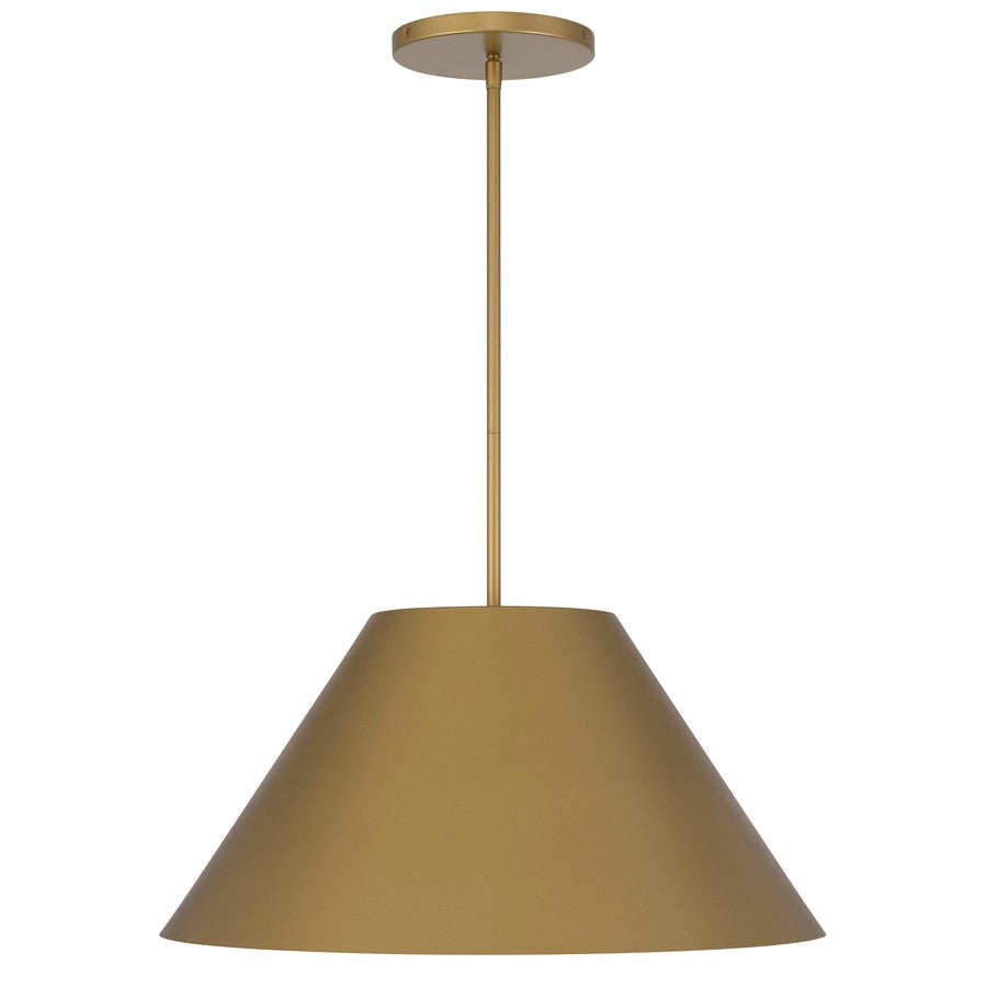 Alteck Jaz 21.88in 1-Light LED Outdoor Pendant | Contemporary Painted Brass Aluminum and Etched White Glass | Covered Patio | Model AP0078-5CCT-W-PB