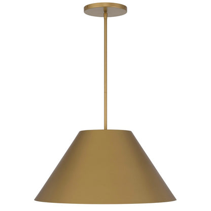 Alteck Jaz 21.88in 1-Light LED Outdoor Pendant | Contemporary Painted Brass Aluminum and Etched White Glass | Covered Patio | Model AP0078-5CCT-W-PB