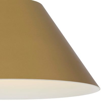 Alteck Jaz 21.88in 1-Light LED Outdoor Pendant | Contemporary Painted Brass Aluminum and Etched White Glass | Covered Patio | Model AP0078-5CCT-W-PB